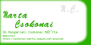 marta csokonai business card